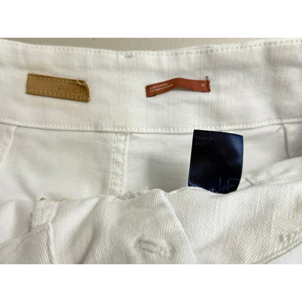 Pilcro Anthropologie The Skipper White Wide Leg Cropped Jeans Size 31 - Picture 9 of 15